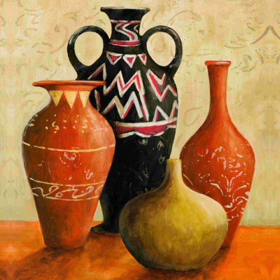 Ethnic Pots - Impression sur toile tendue