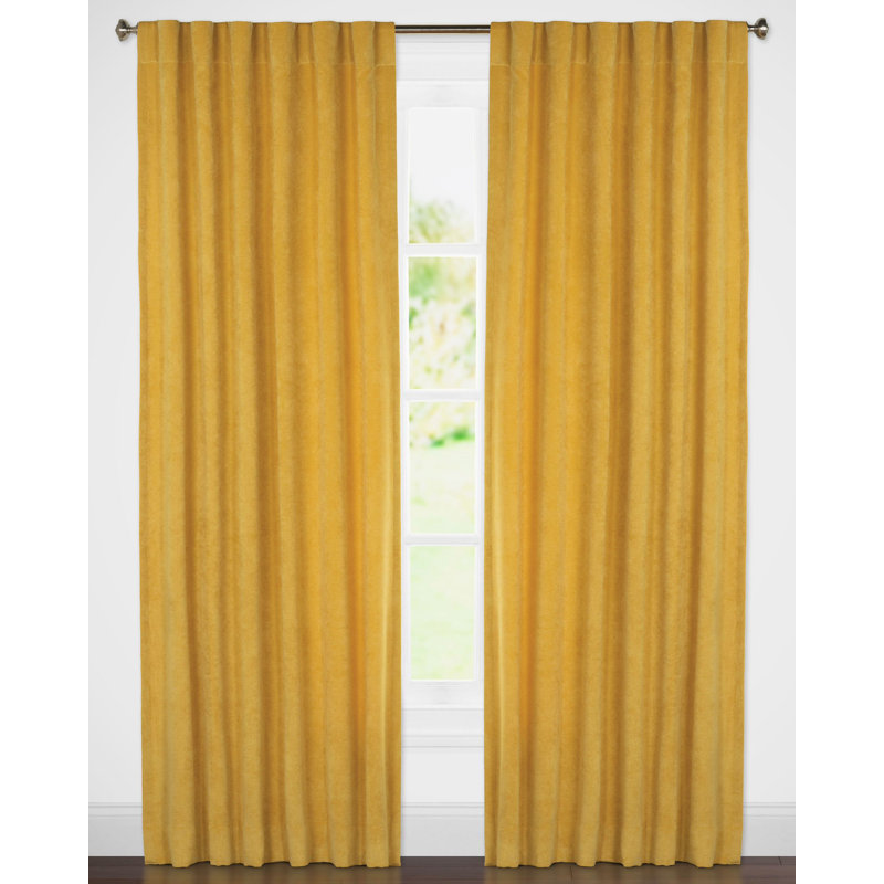 Padma Semi Sheer Curtain Single Panel, Yellow