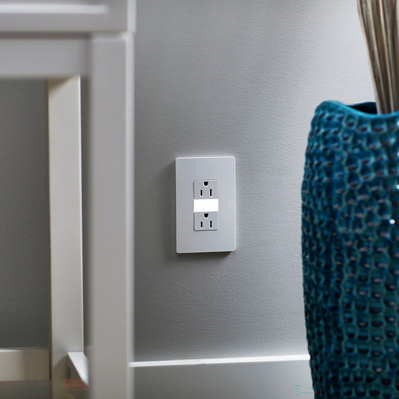 Plaque murale sans vis à bascule Radiant, Blanc, H 4,94 po x l 3,15 po x P 0,26 po