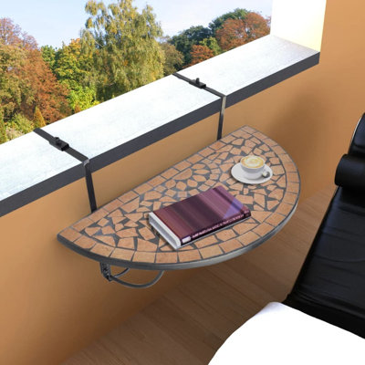 Half Moon 76Cm L Outdoor Balcony Table