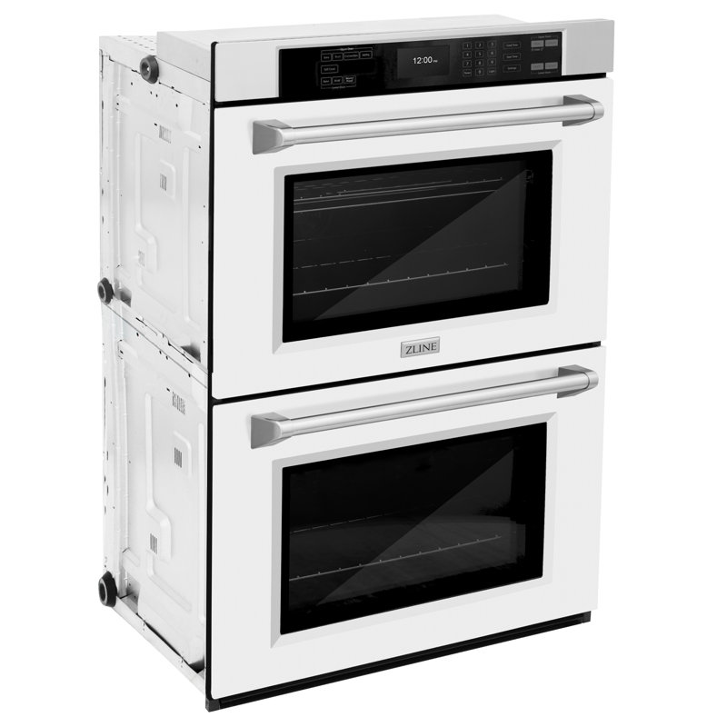 ZLINE 30 in. Convection Double Wall Oven w/ Air Fry and Self Clean w/ White Matte Doors