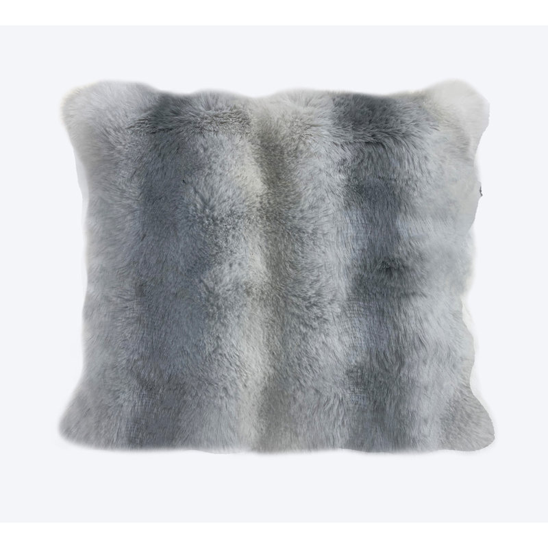 Luxury Supersoft Faux Fur Printed Cushion Alpine Husky Cushion, 56x56cm, Grey 