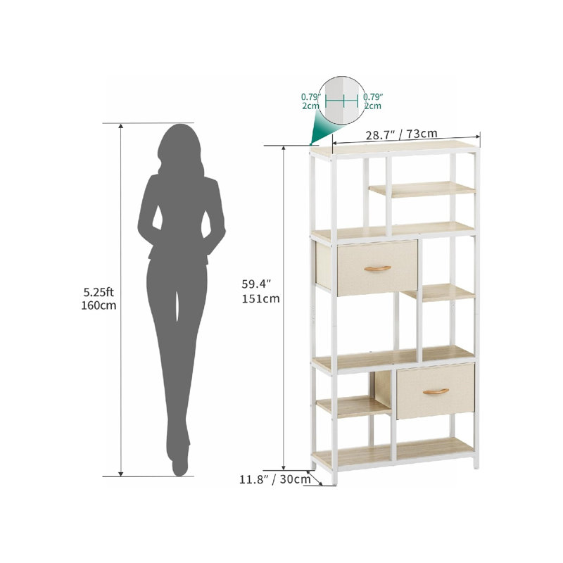 151cm H x 73cm W Metal Standard Bookcase