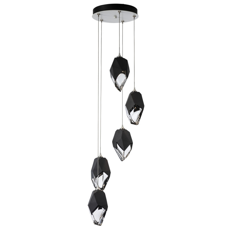 Chrysalis 5 - Light Cluster Pendant, White, 15" - 80", Black