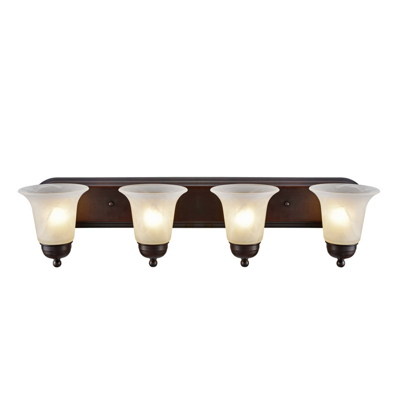 Éclairage pour salle de bain 4 lumières, Brun