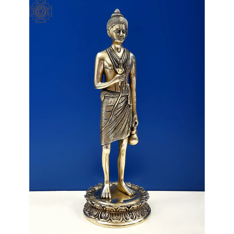 Statue en laiton 12 "Neelkanth Varni - Idole de Yogi Swaminarayan fabriqué à la main pour le temple et la méditation