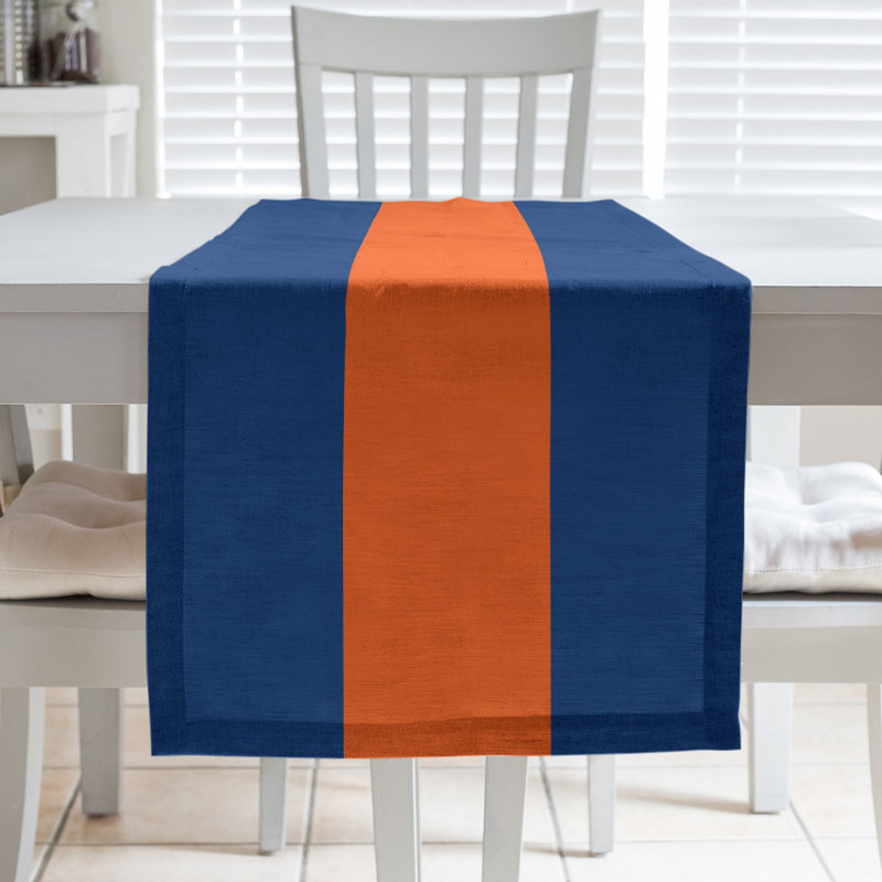 Chemin de table Seattle, New York, 90 po x 16 po, Bleu / orange / bleu