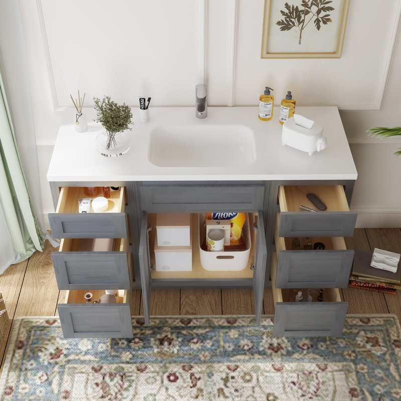 Base de meuble-lavabo simple 54 po seulement, Argent