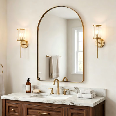 Elegant Arched Bathroom Vanity Mirror – Premium Stainless Steel Frame