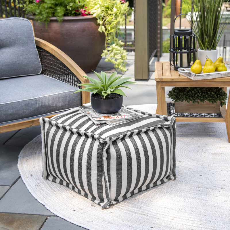Macclesfield Upholstered Pouf, Gray