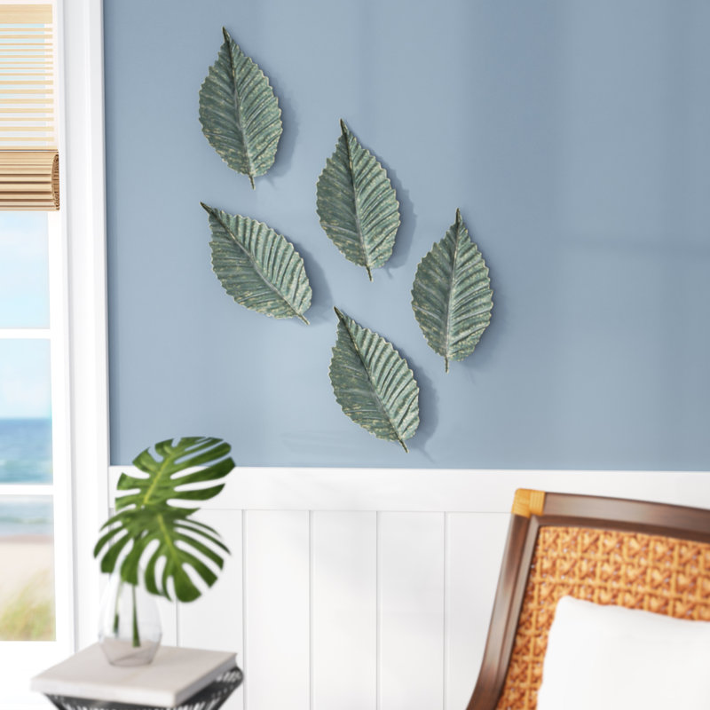 Décoration murale feuille, H 12 po x l 6 po x P 2 po