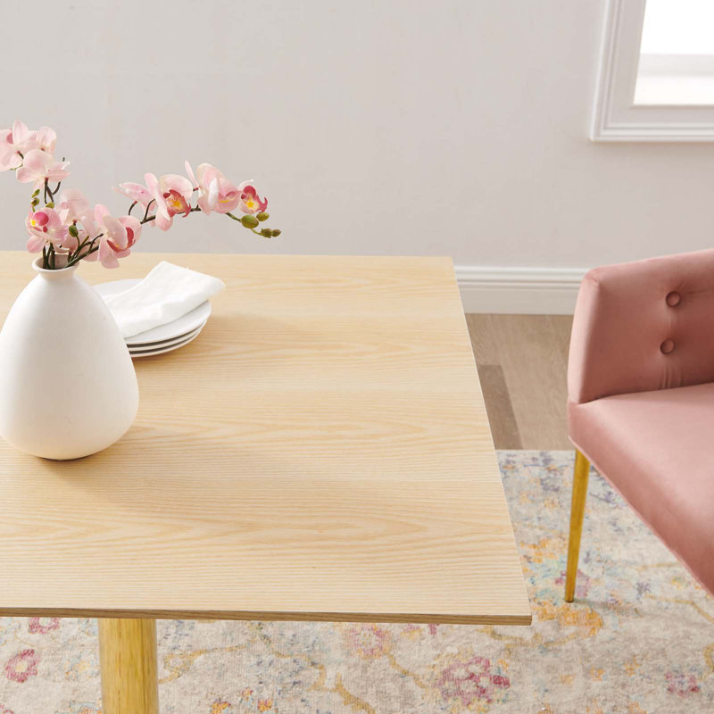 Table de salle à manger Modway, Naturel, L 35 po x L 35 po