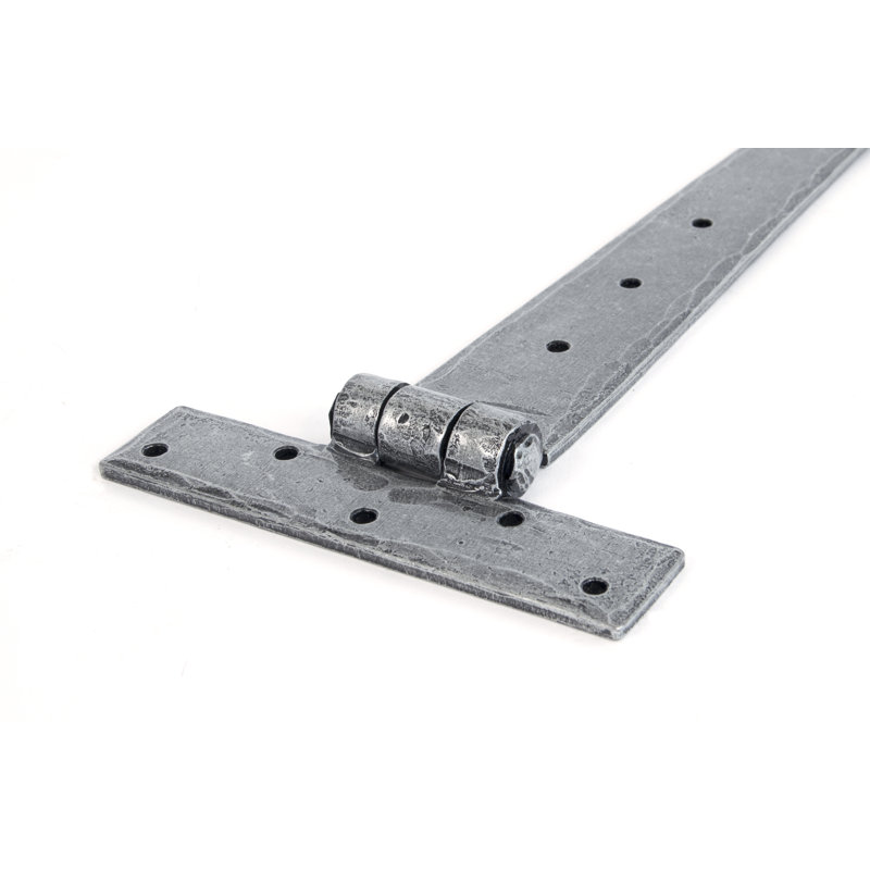 13cm H x 38.1cm W Surface Mount Pair Door Hinges, Pewter Patina