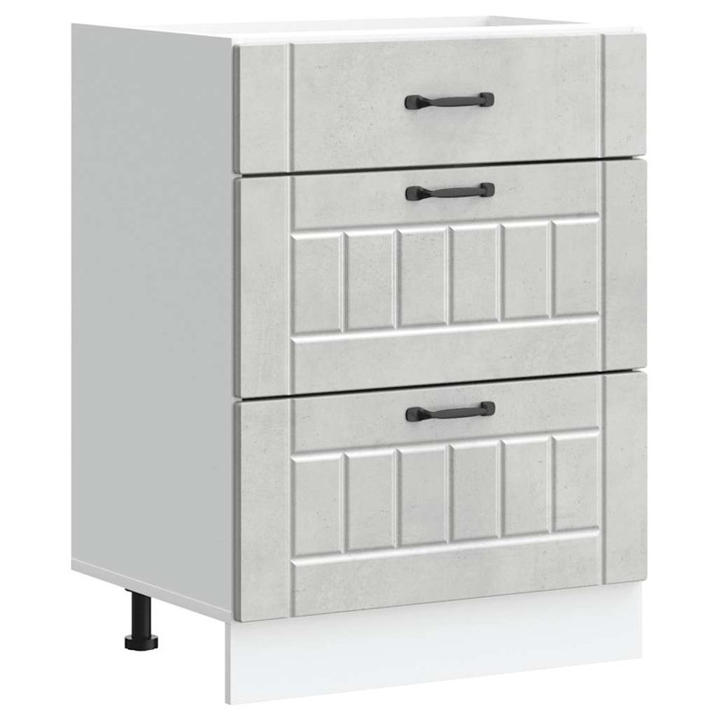 Atsabe Standard Base Cabinet, 81.5cm H x 60cm W x 46cm D, Concrete Grey