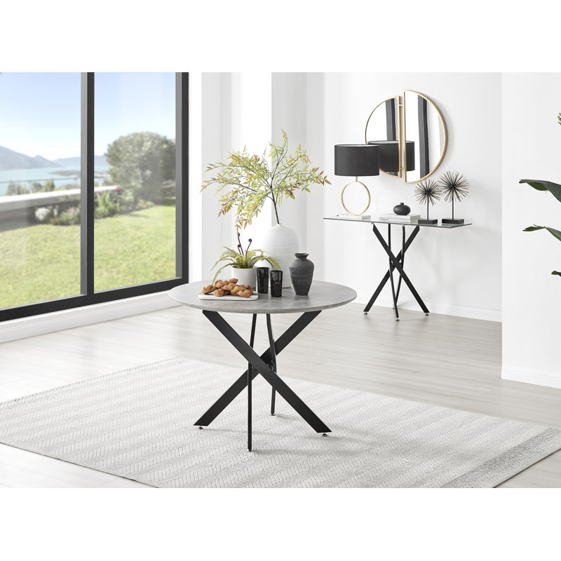 Eubanks 4 - Person Dining Set, White/Black