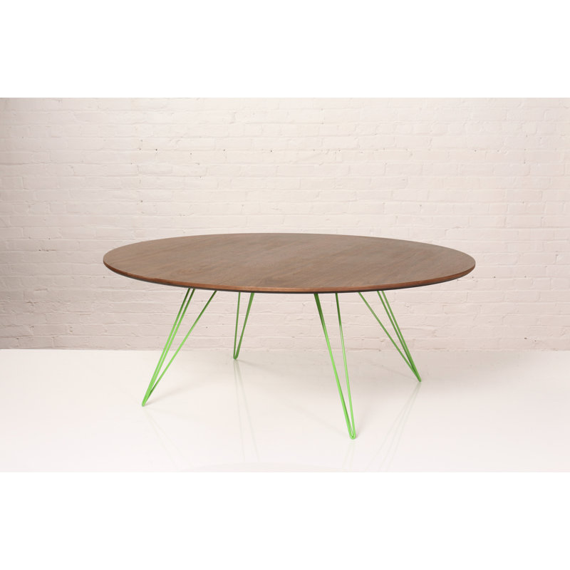Williams Single Coffee Table, 18" H x 46" L x 46" W, Green, Walnut