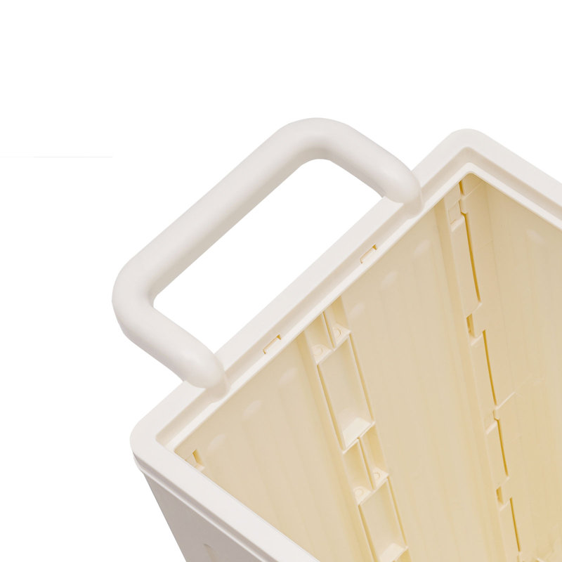 Boîte de rangement amovible avec roulettes, Crème
