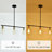 Delmis 3 - Light Kitchen Island Pendant Rustic Linear Chandelier with Clear Glass Shades-93616515