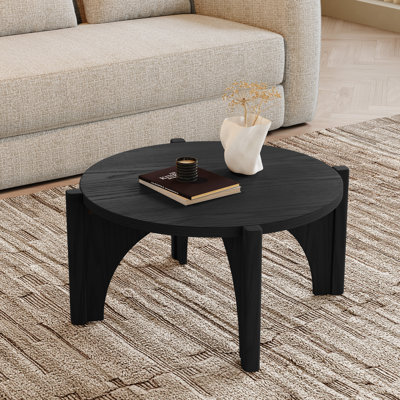 30'' Wide Wood Coffee Table With Cross Leg
