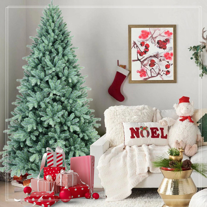 Arbre de Noël 6 pi PE / PVC bleu-vert, H 6 pi