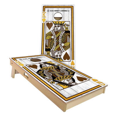 2' X 4' King Of Cards Cornhole Board Set With Hole Lights