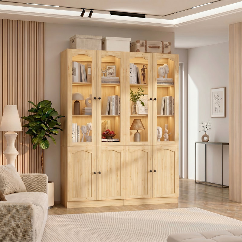 Wardrobe with Glass Door, Natural
