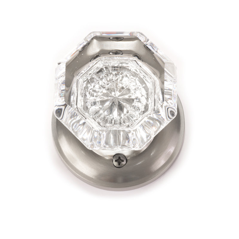 Netropol Knob with Circle Rosette, Satin Nickel