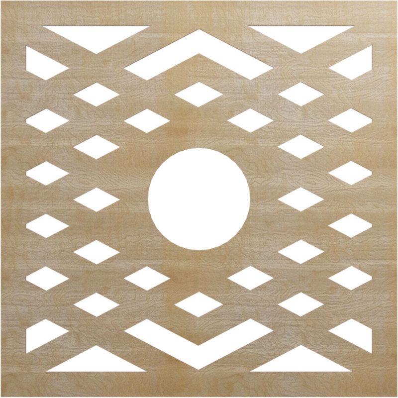 Médaillon de plafond à chevrons, H 36 po x l 36 po x P 0,25 po, Bouleau
