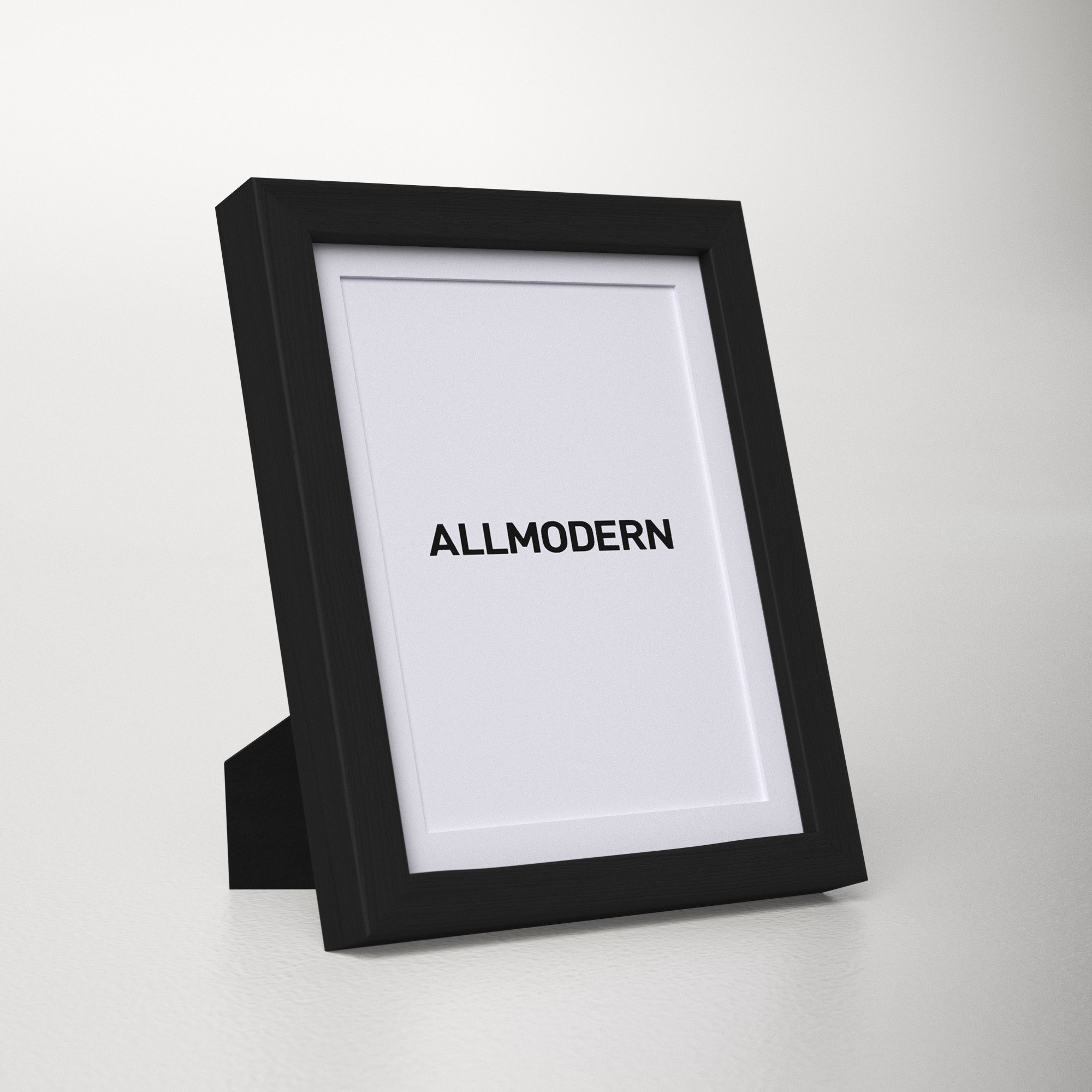 Capullo Wood Matte Picture Frame with Mat, Black, 4" x 6"