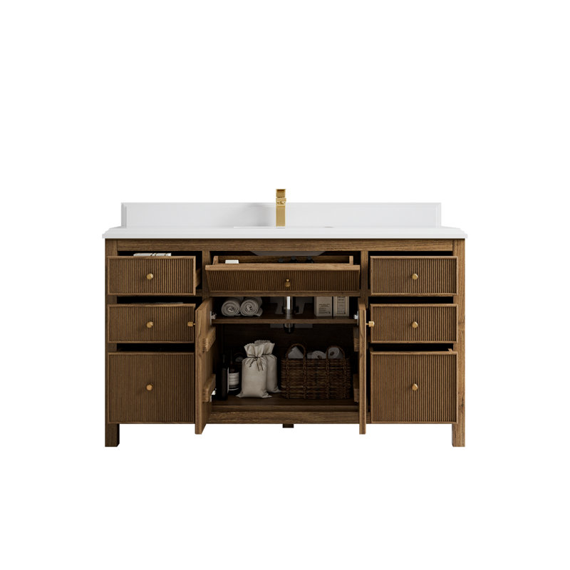 Ensemble de meuble-lavabo simple 60 po Sonoma, Blanc