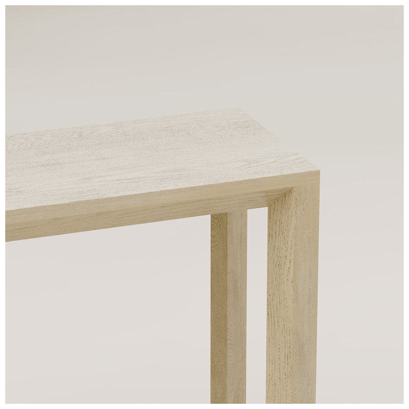 Console rectangulaire en placage de bois massif avec beaucoup de rangement, idéale pour le vestibule et le salon
