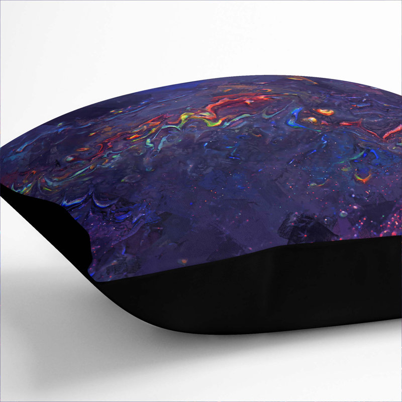 Abstract Square Throw Cushion, Black, 55 x 55 cm
