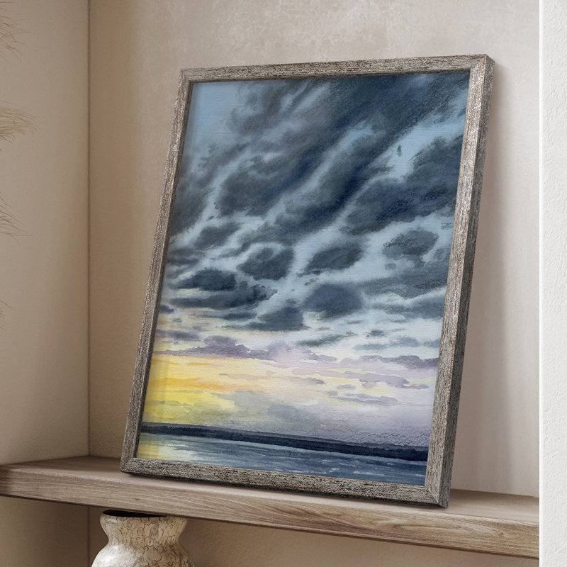 «Anastasia Island Sunset II», reproduction encadrée - bois massif, H 21 po x l 17 po