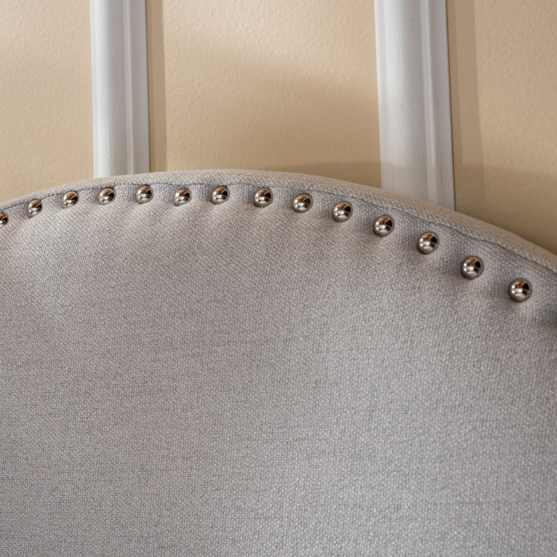 Tête de lit tapissier de grande taille, tête de lit en bois massif avec pieds en métal durables, tête de lit à hauteur réglable avec garniture cloutée dans la chambre à coucher