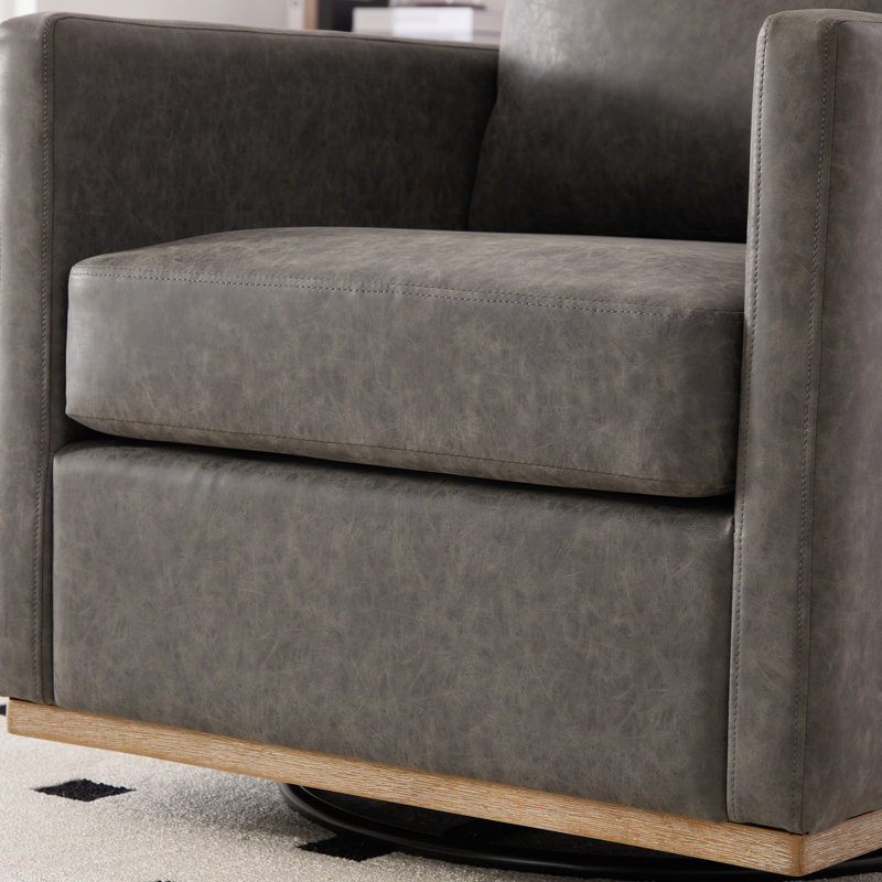 Wide Upholstered Swivel Armchair(Set Of 2), Gray