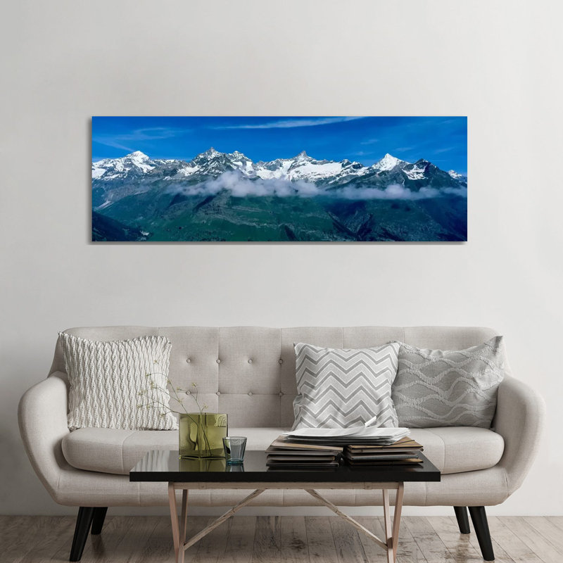Aerial View, Swiss Alps, Switzerland - Wrapped Canvas Panoramic Print, 182.88 cm H x 60.96 cm W