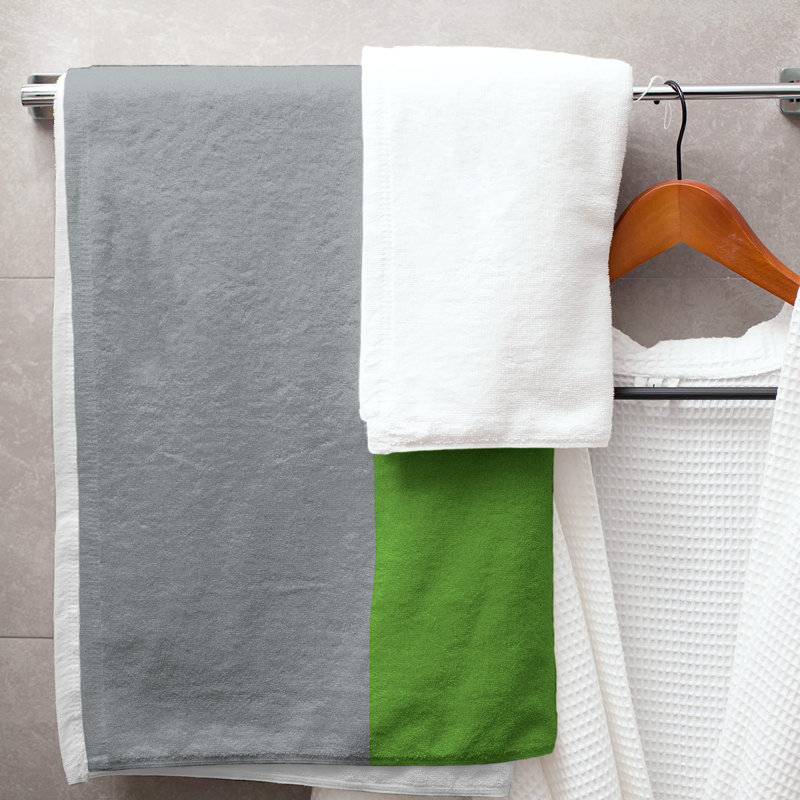 Bath Towel, Gray/Green/Prussian Blue