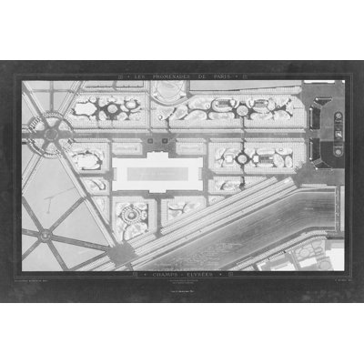 French Garden Blueprint IV - Graphic Art