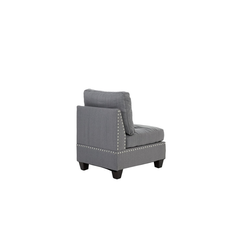 Modular 3Pc Gray: Linen-Like Fabric & Stable Wood Formation Chairs Gray - 3Pc: Fine Construction Seating