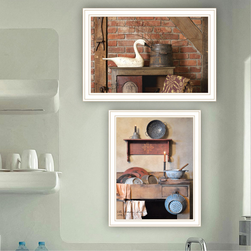 Art mural encadré de 2 pièces pour la maison Sweet Home, Blanc