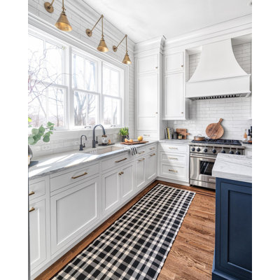 Tattersall Black Handwoven Indoor/Outdoor Rug