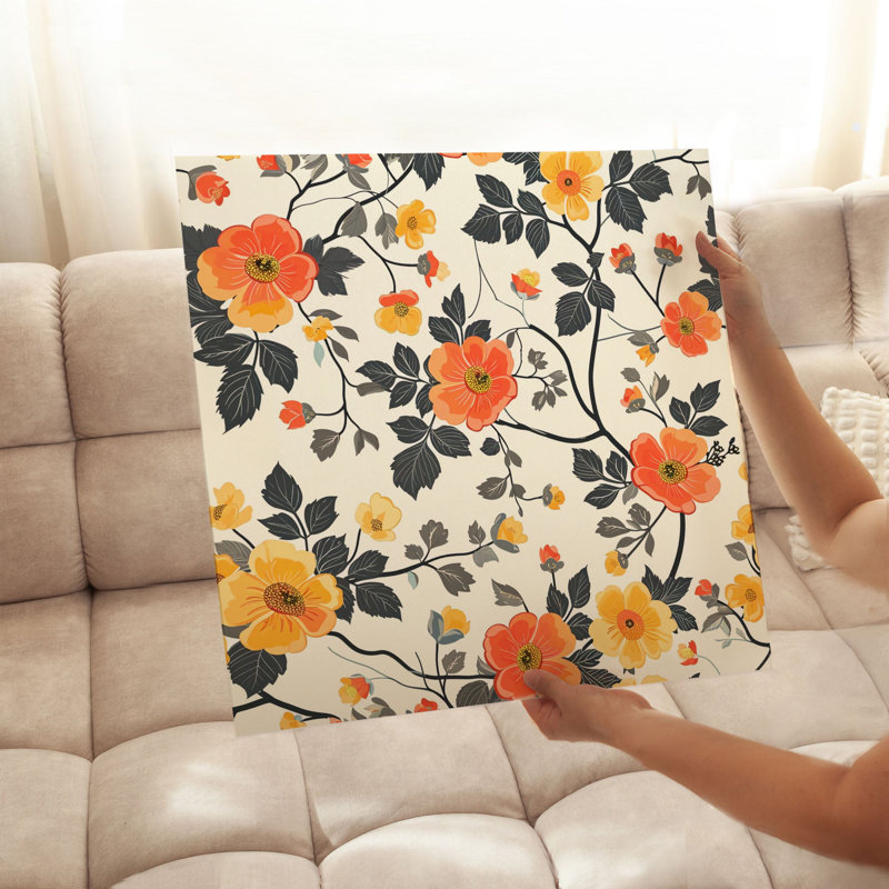 «Floral Flower Symphony I», reproduction d'art rétro sans cadre, H 10 po x l 10 po