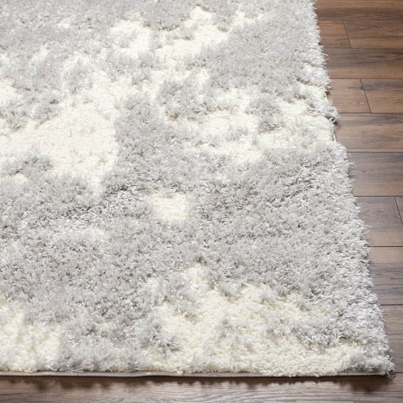 Rameriz Rectangle Abstract Machine Woven Polypropylene Area Rug in Light Gray/Gray, Rectangle 7'9" x 9'6"