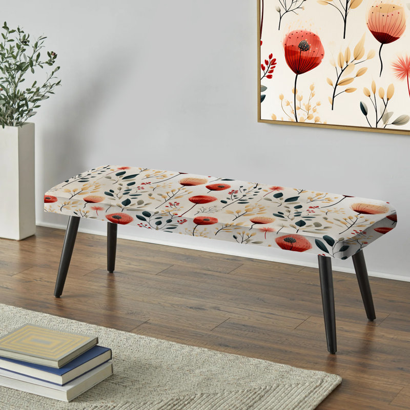 Banc rembourré Plants, Minimalist Modern Charm Floral Botanic
