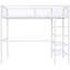 Lit mezzanine simple à 4 tablettes, blanc - Maximisez votre lit en métal avec tablettes de rangement, magnifique-1863269226