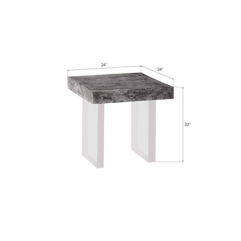Sled End Table, Gray Stone