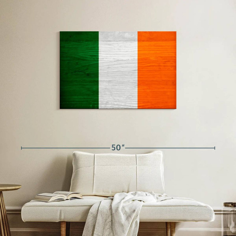 Borges Wood Ireland Flag, 24" H x 36" W