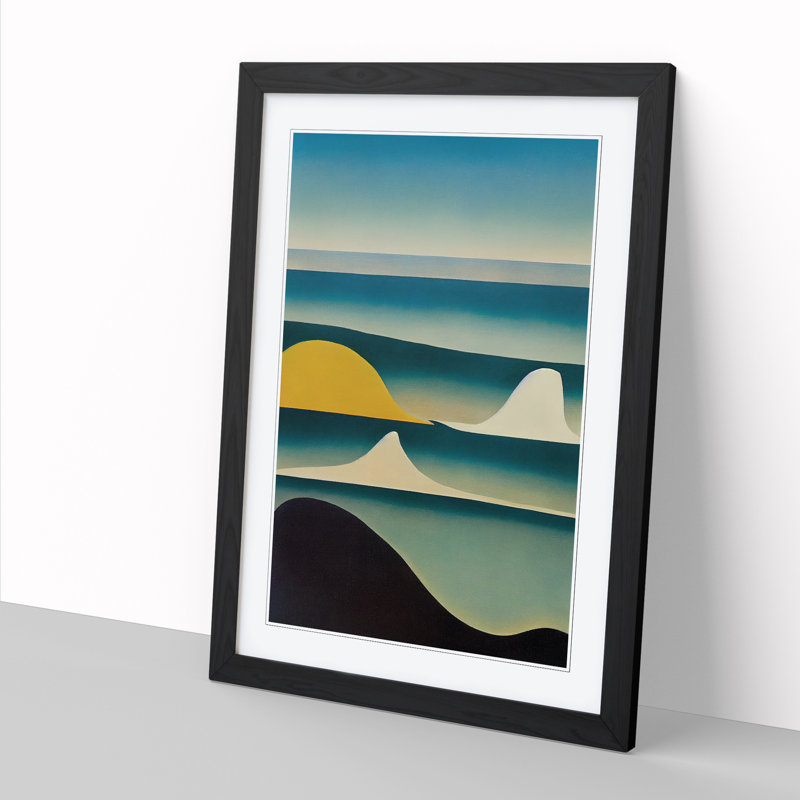 Seascape Abstract Vol.6 - Single Picture Frame Print, 64cm H x 46cm W x 2cm D, Black