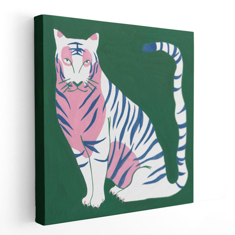 «White Tiger I», reproduction d'art sur toile, H 16 po x l 16 po