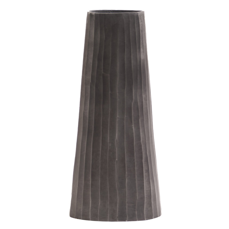 Metal Floor Vase, 22" H x 10" W x 10" D, Graphite Gray